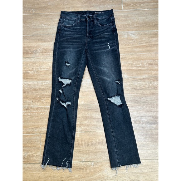 [BLANKNYC] Denim - BLANKNYC The Madison Crop Distressed Blue Wash High‎ Rise Jeans - Size 24